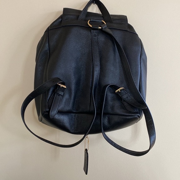 Coach Black Leather Backpack